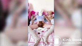 Face smearing of poop & hooded with a dirty nappy