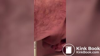 Shitting above the toilet and cumming