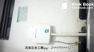 The girl excreted a lot in the toilet  06
