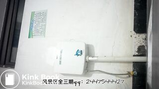 The girl excreted a lot in the toilet  06