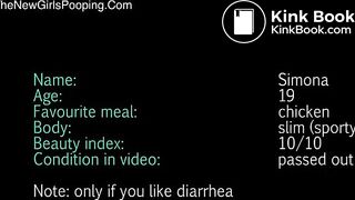 Sleeping girl pooping after enema