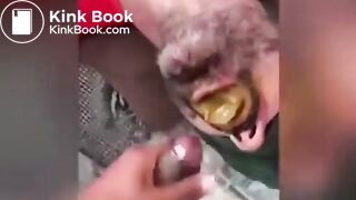 Brazilian guy cums into a shit filled mouth