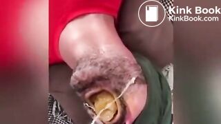 Brazilian guy cums into a shit filled mouth
