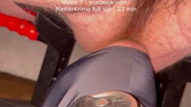 Pig fist scat and ashtray slave under chatity extr