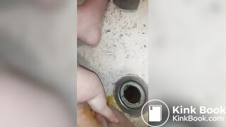Teen rubs shit in pussy for the first time
