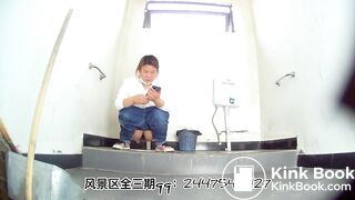 The girl excreted a lot in the toilet  06