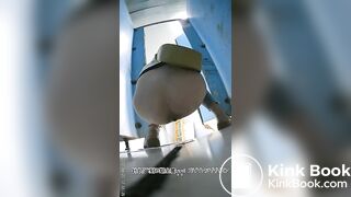 The girl excreted a lot in the toilet 05