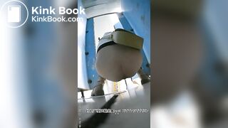 The girl excreted a lot in the toilet 05