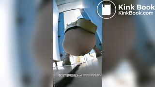 The girl excreted a lot in the toilet 05