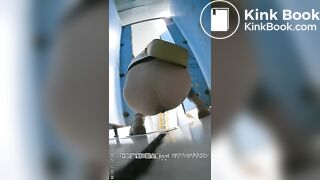 The girl excreted a lot in the toilet 05
