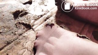 Dirty poo socks crush close up