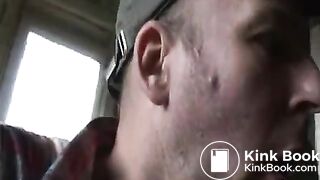 Two pigs take a break at work