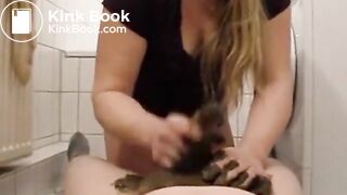Shitty scat handjob