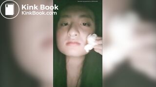 Gothic fishnets poop in the dark