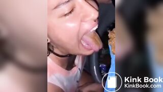 Slimy portapotty shit for worthless human toilet s