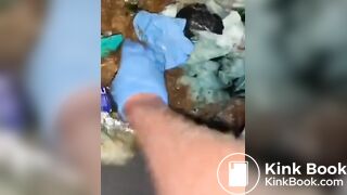 Slimy portapotty shit for worthless human toilet s