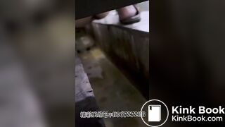 Women poop in dirty toilets