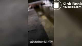 Women poop in dirty toilets