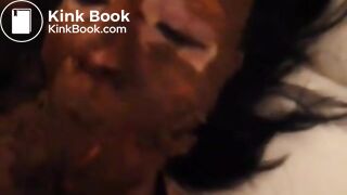 Cuffed, Shit- Covered Slut Sucks Shitty Cock