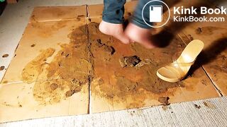 Very mad at the dog in pantyhose