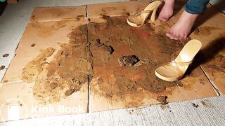 Very mad at the dog in pantyhose