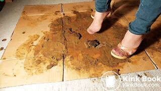 Very mad at the dog in pantyhose