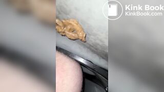 Fresh portapotty shit for worthless human toilet w