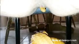 Man Shits on Fat, Sub Scat Cocksucker