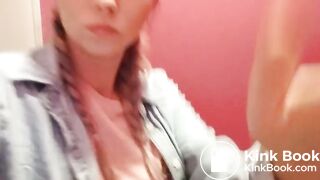 Pretty college girl pooping in the public toilet - Scat Fan Club