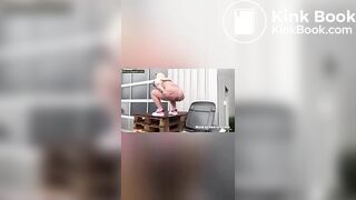 Blonde trash can scat