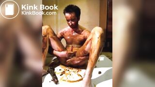 young guy takes a shit bath