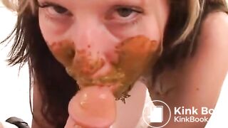 Cute Scat Teen Sub Eats her Shit
