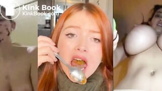 3 panel Red Head eating shit