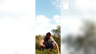 Hot Irish Bloke Squatting Taking A Shit Outdoors