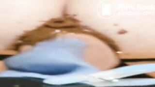 Deep anal fuck while shitting and farting