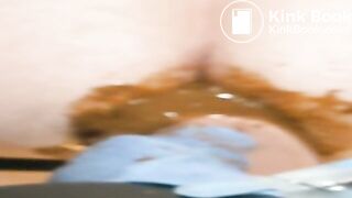 Deep anal fuck while shitting and farting