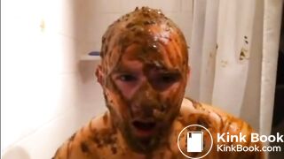 ginger guy takes a shit bath