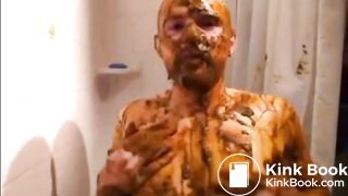 ginger guy takes a shit bath