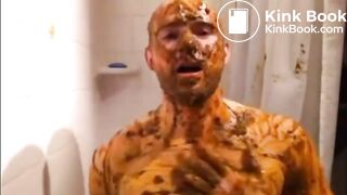 ginger guy takes a shit bath