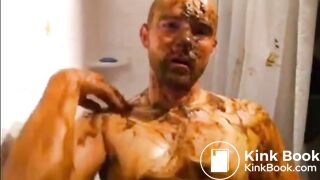 ginger guy takes a shit bath