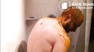 ginger guy takes a shit bath
