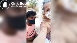 Shemale Shitting on old man's face