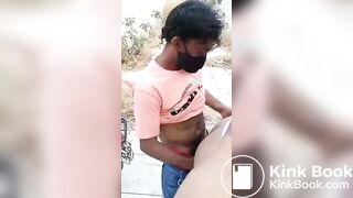 Shemale Shitting on old man's face