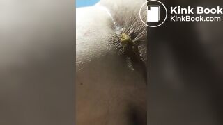 Tight teen asshole poop