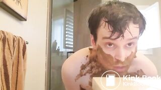 Eating a PILE OF SHIT! Submissive Human Toilet