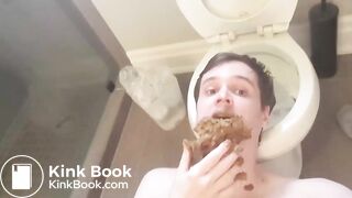 Eating a PILE OF SHIT! Submissive Human Toilet