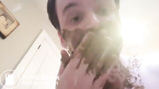 Eating a PILE OF SHIT! Submissive Human Toilet