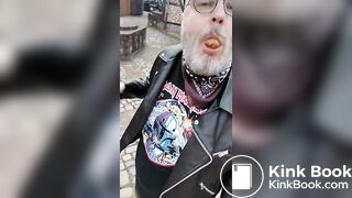 Public shit eating in full leather