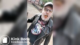 Public shit eating in full leather