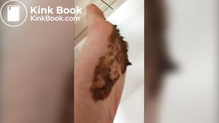 LovePoopME Smear feet and hand and cum on poop